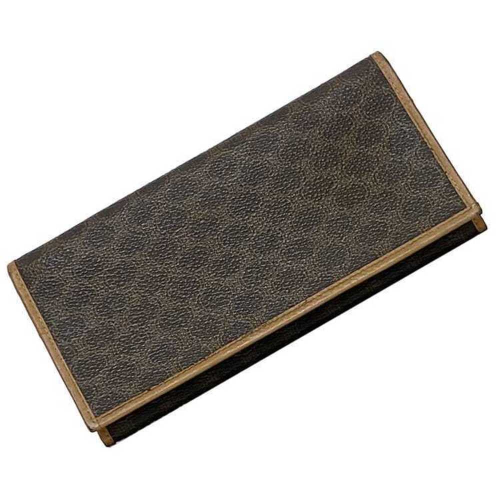Celine Bifold Long Wallet Macadam Leather All Over Slim Zipper Accessories Brown